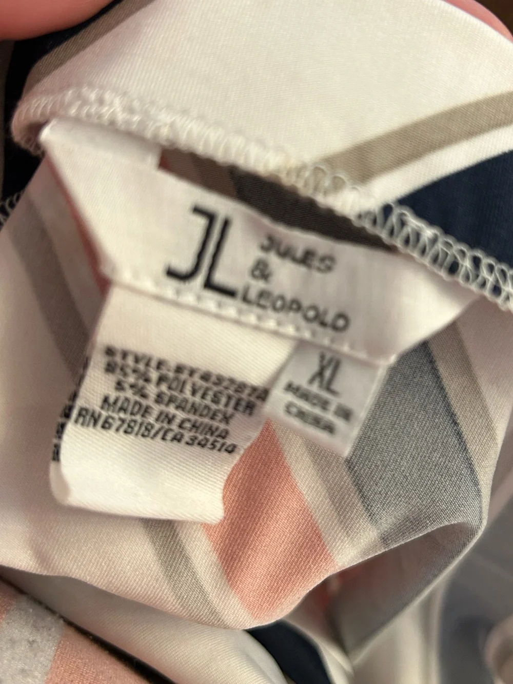Jules & Leopold Cream Maxi Skirt with Navy & Orange Diagonal Stripes